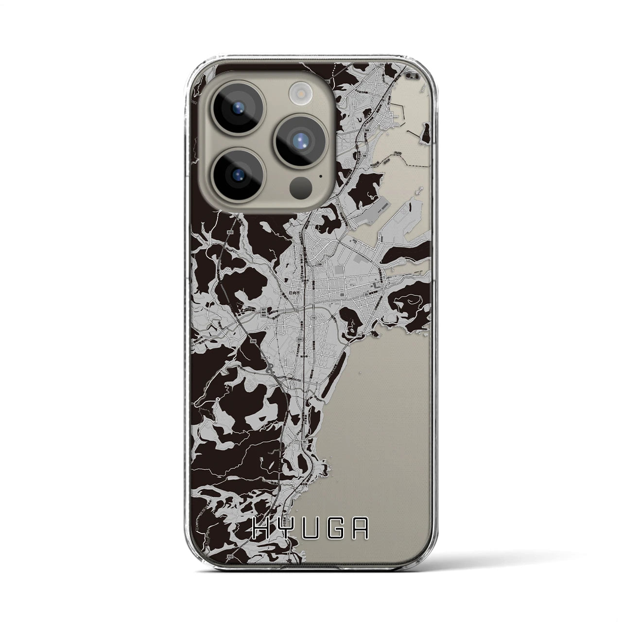 【日向(宮崎県)】地図柄iPhoneケース(クリアタイプ)