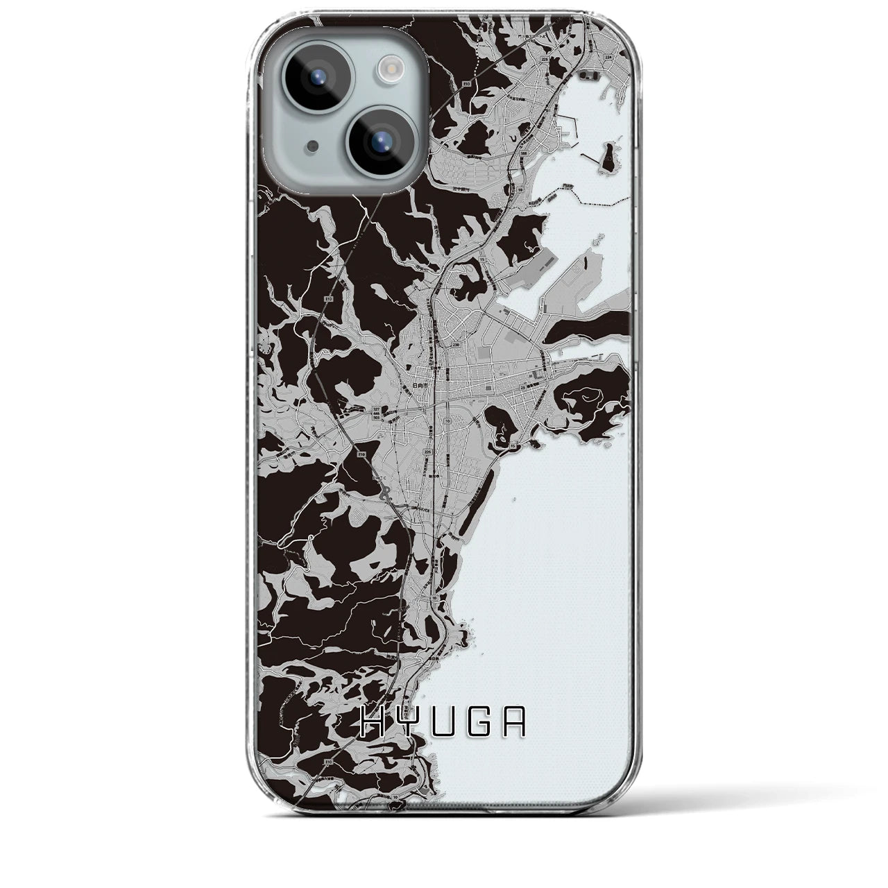 【日向(宮崎県)】地図柄iPhoneケース(クリアタイプ)