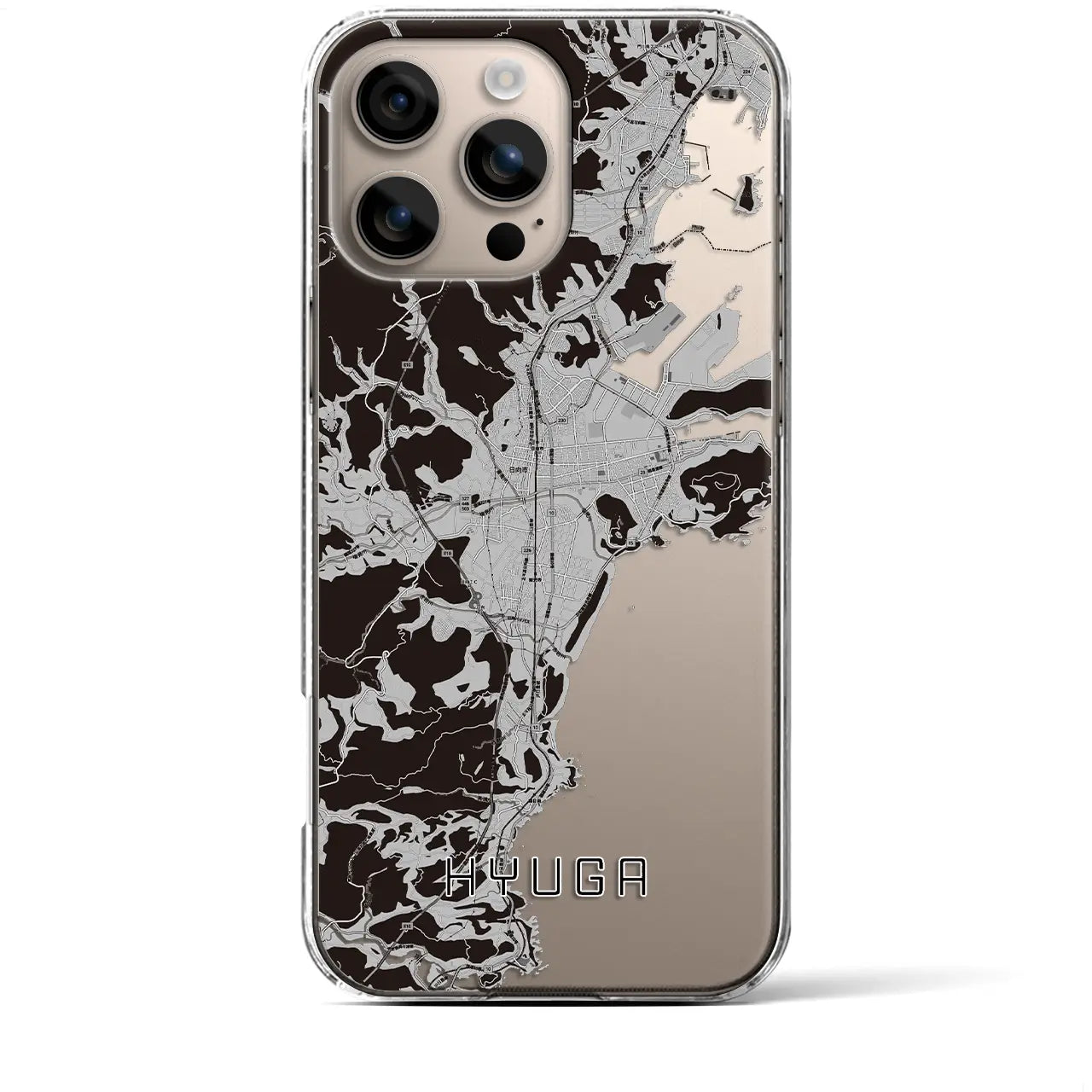 【日向(宮崎県)】地図柄iPhoneケース(クリアタイプ)