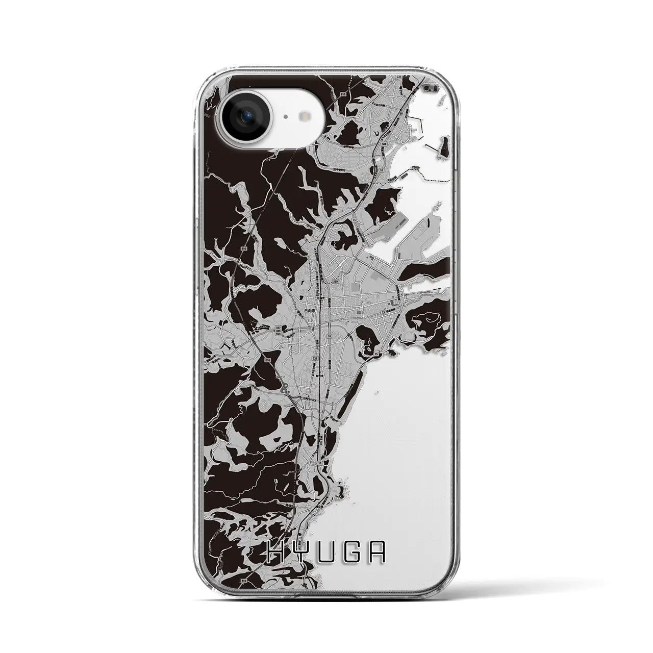 【日向(宮崎県)】地図柄iPhoneケース(クリアタイプ)