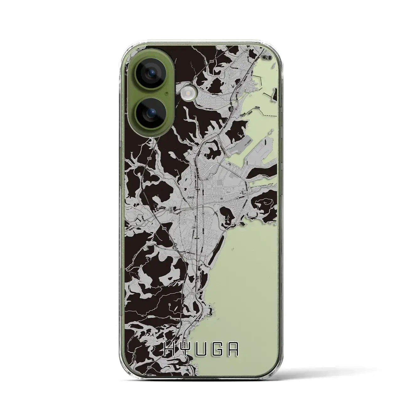 【日向(宮崎県)】地図柄iPhoneケース(クリアタイプ)