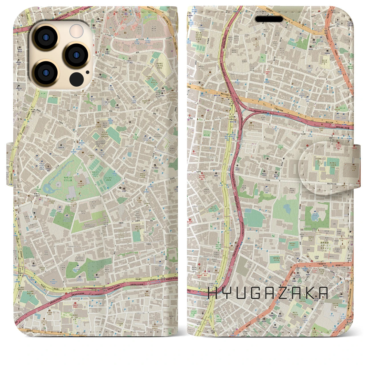 【日向坂(東京都)】地図柄iPhoneケース(手帳タイプ)