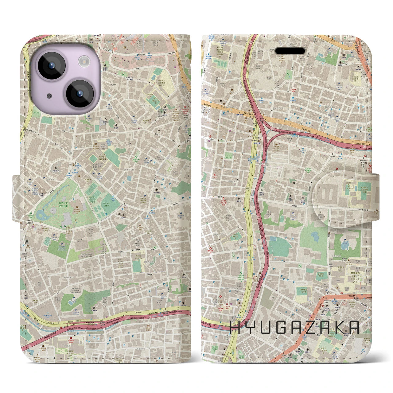 【日向坂(東京都)】地図柄iPhoneケース(手帳タイプ)