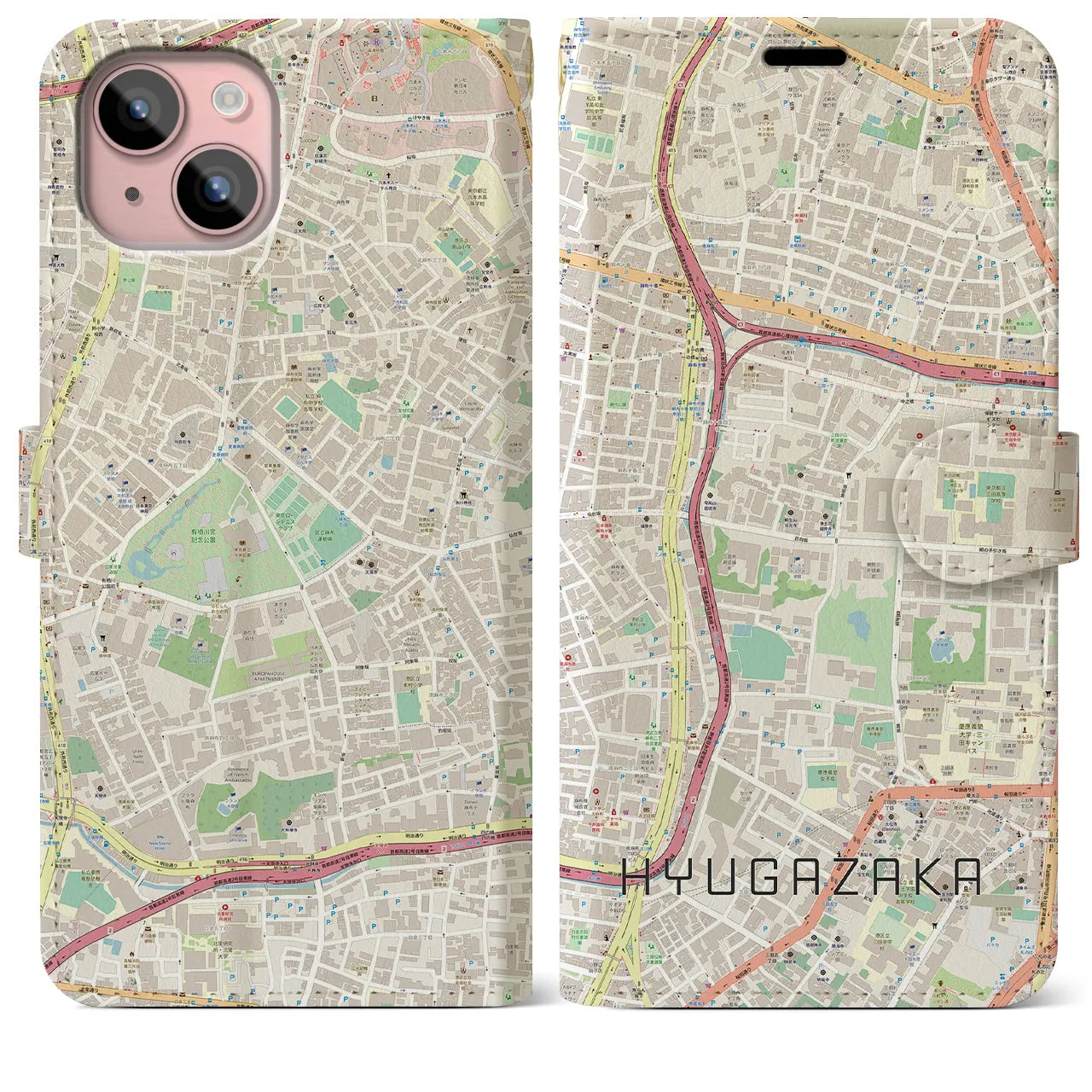 【日向坂(東京都)】地図柄iPhoneケース(手帳タイプ)