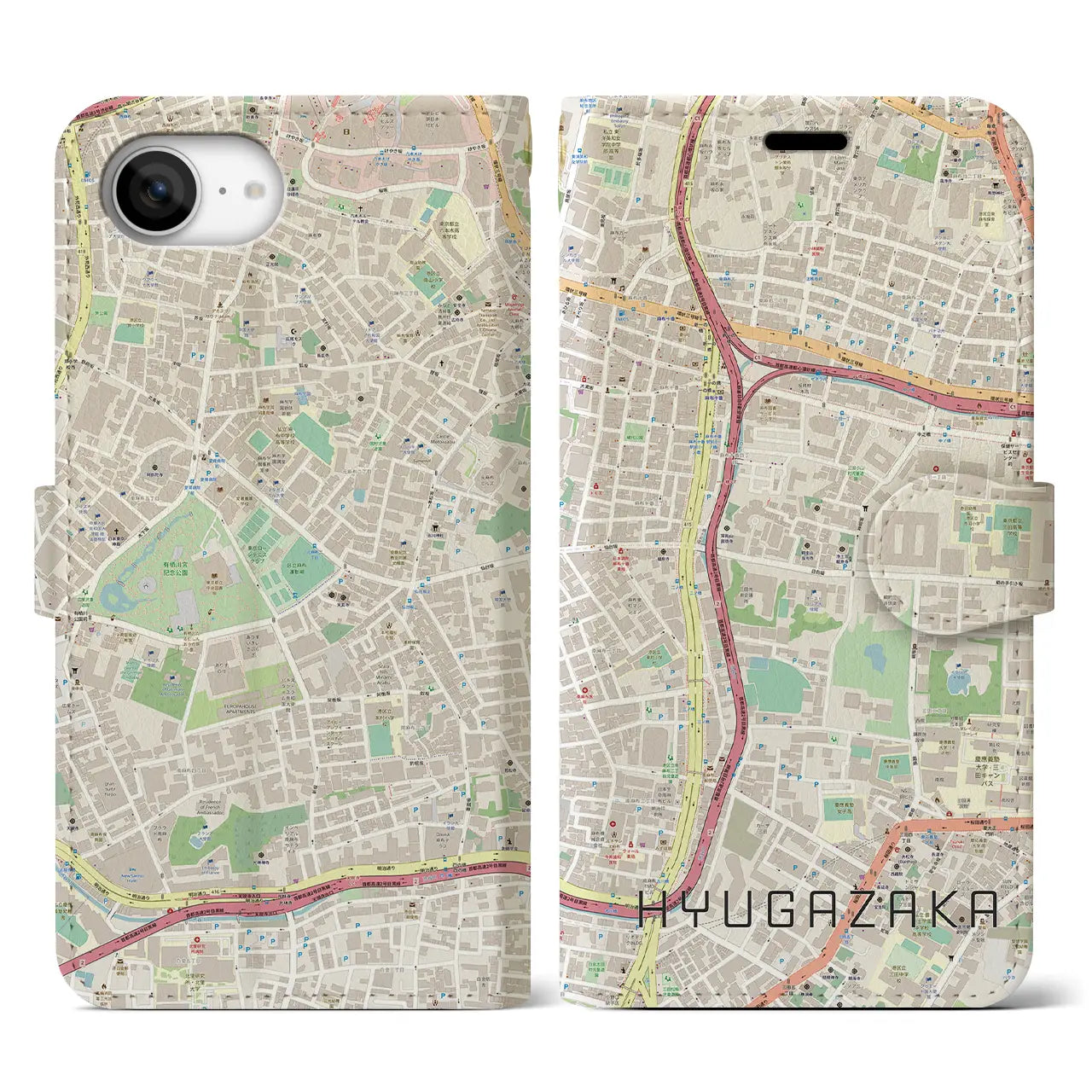 【日向坂(東京都)】地図柄iPhoneケース(手帳タイプ)