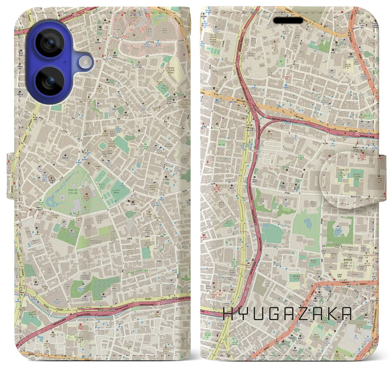 【日向坂(東京都)】地図柄iPhoneケース(手帳タイプ)