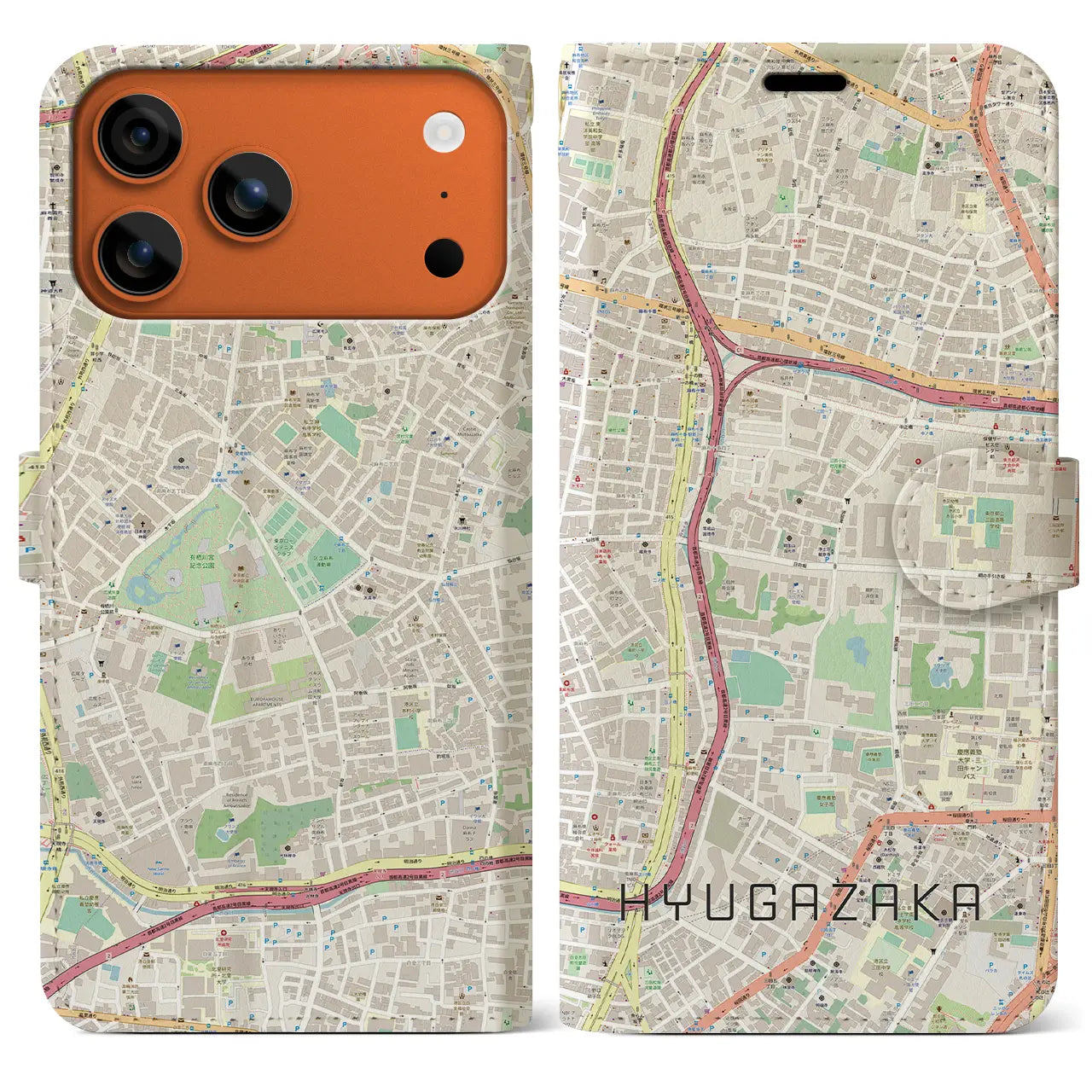 【日向坂(東京都)】地図柄iPhoneケース(手帳タイプ)