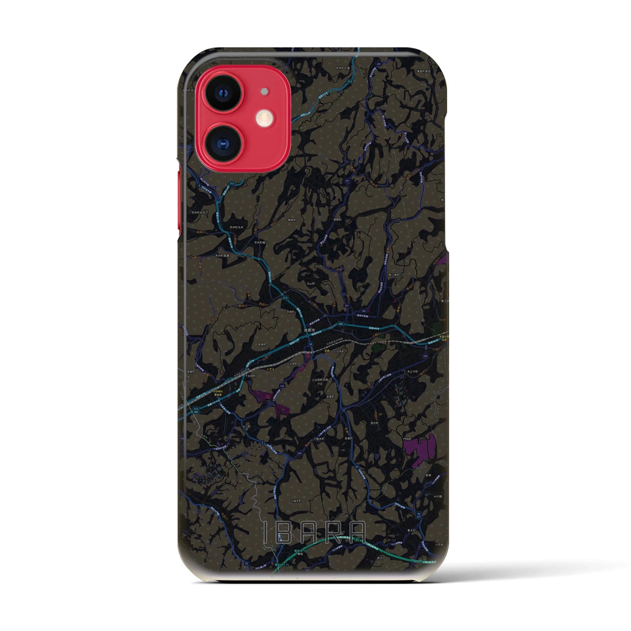 【井原(岡山県)】地図柄iPhoneケース(バックカバータイプ)