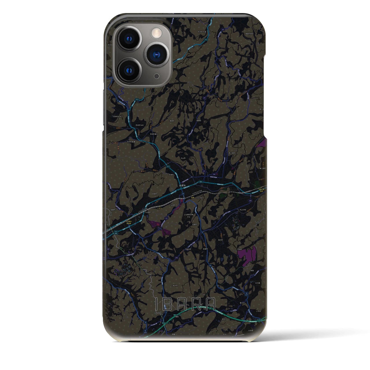 【井原(岡山県)】地図柄iPhoneケース(バックカバータイプ)