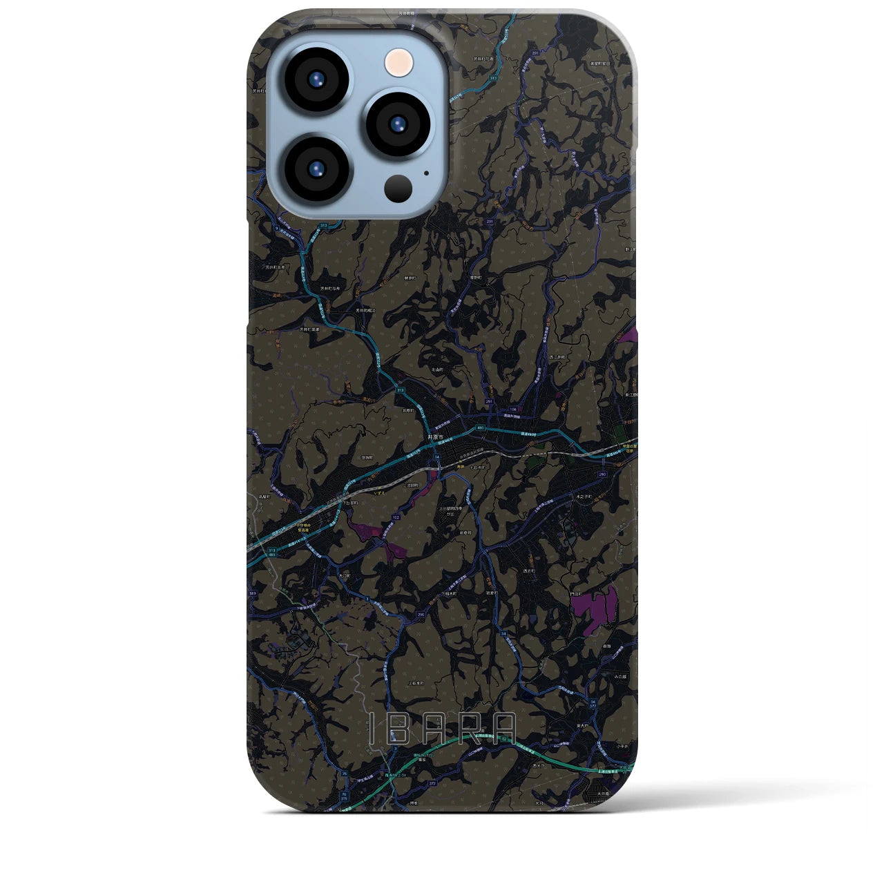 【井原(岡山県)】地図柄iPhoneケース(バックカバータイプ)