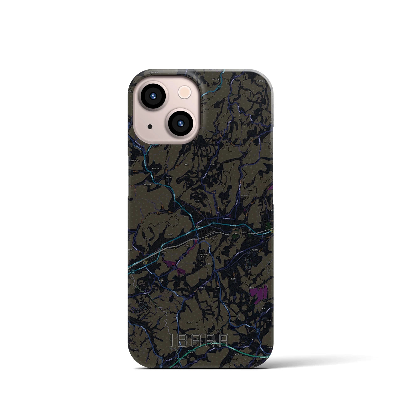 【井原(岡山県)】地図柄iPhoneケース(バックカバータイプ)