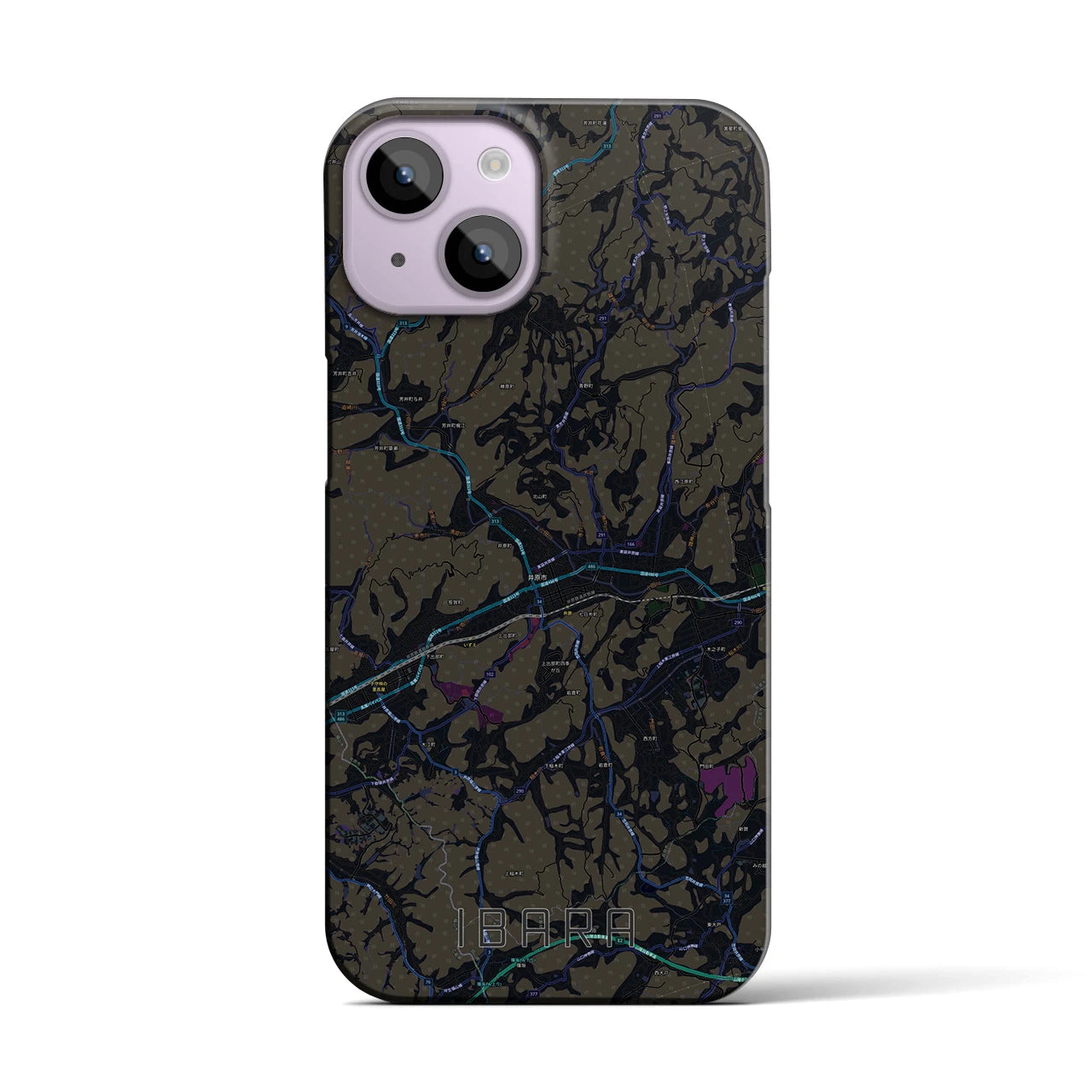 【井原(岡山県)】地図柄iPhoneケース(バックカバータイプ)
