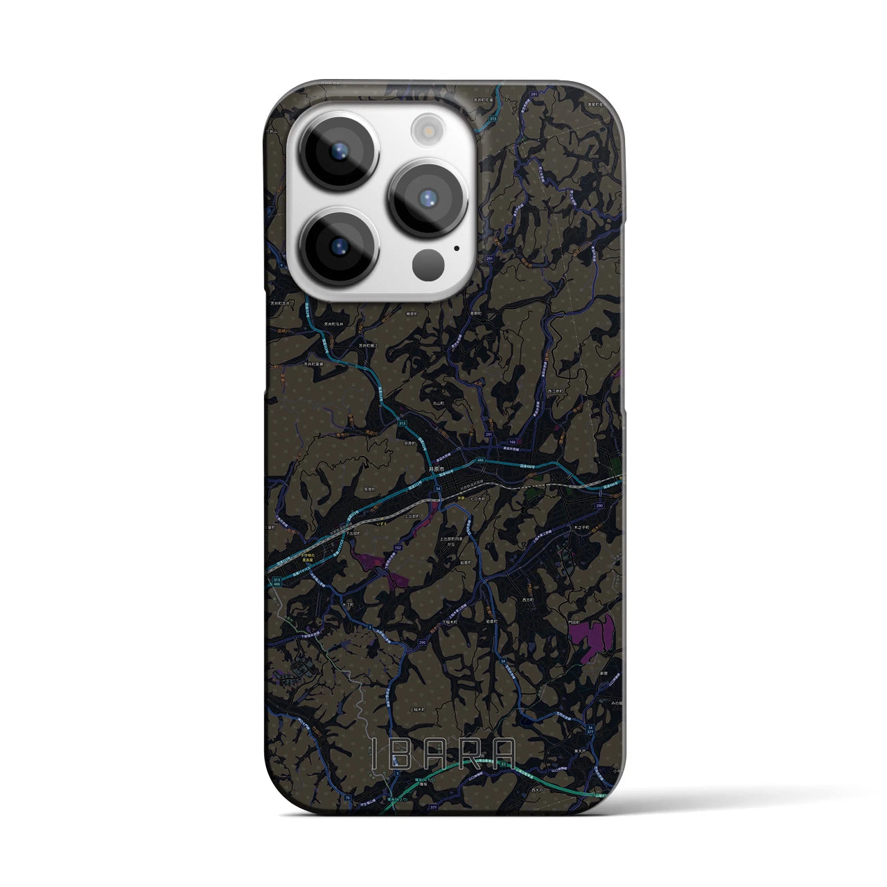 【井原(岡山県)】地図柄iPhoneケース(バックカバータイプ)