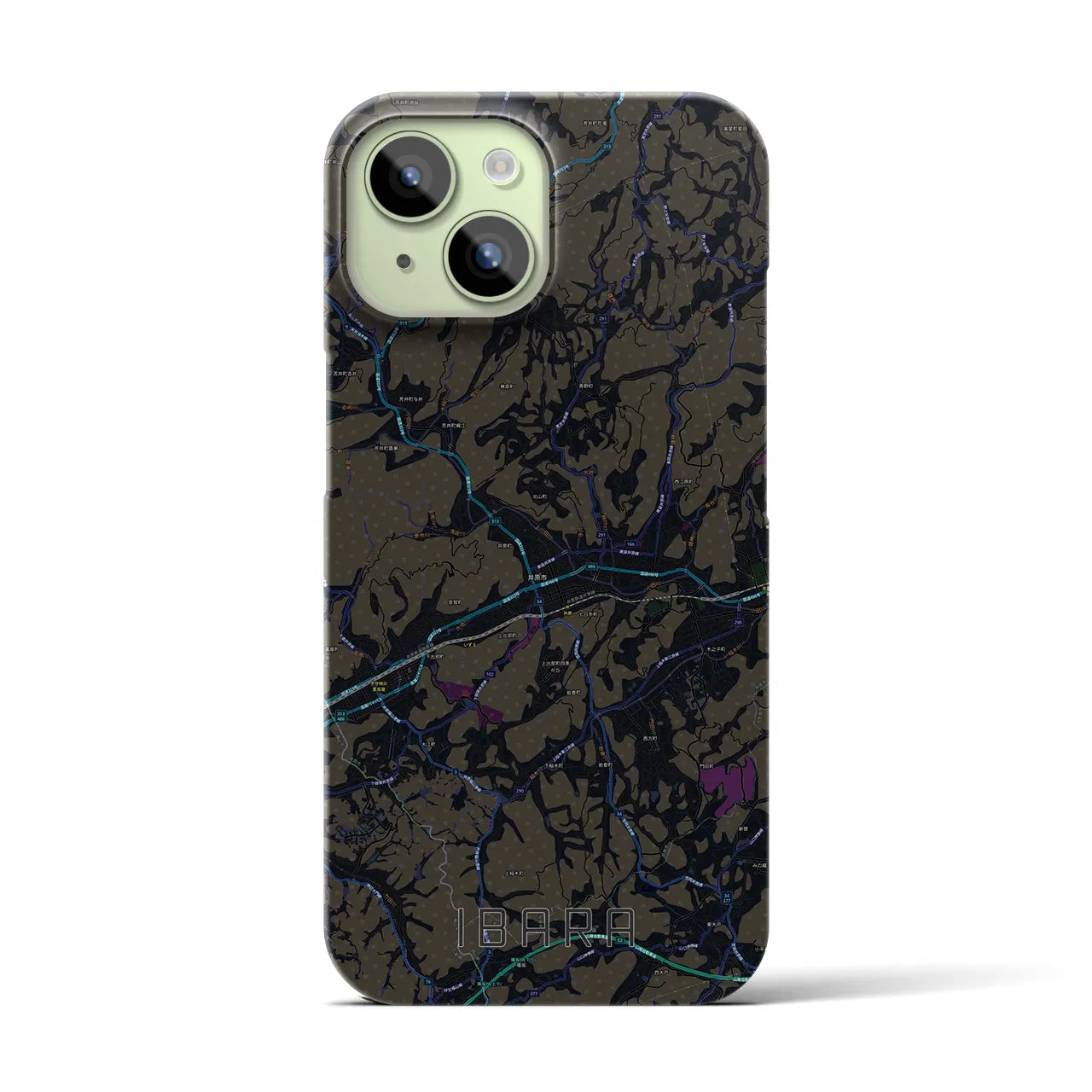 【井原(岡山県)】地図柄iPhoneケース(バックカバータイプ)