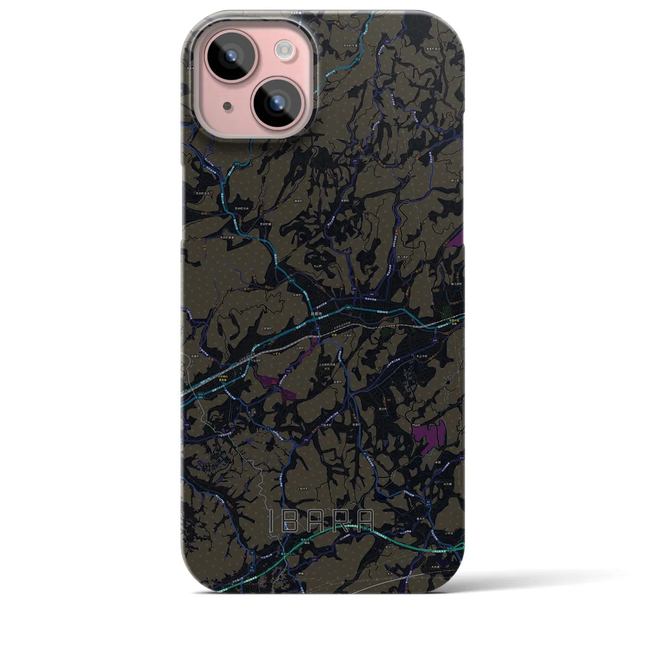 【井原(岡山県)】地図柄iPhoneケース(バックカバータイプ)