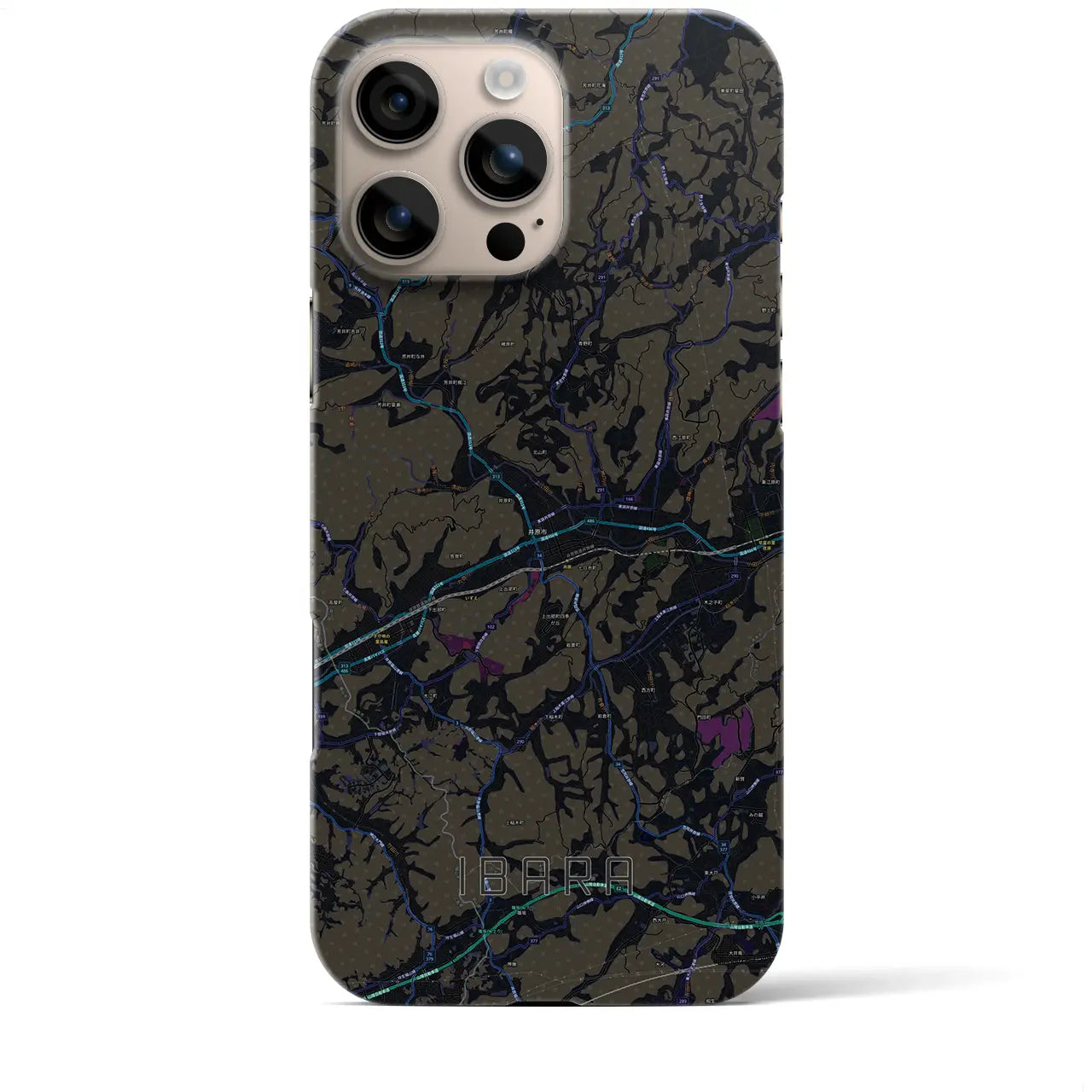 【井原(岡山県)】地図柄iPhoneケース(バックカバータイプ)