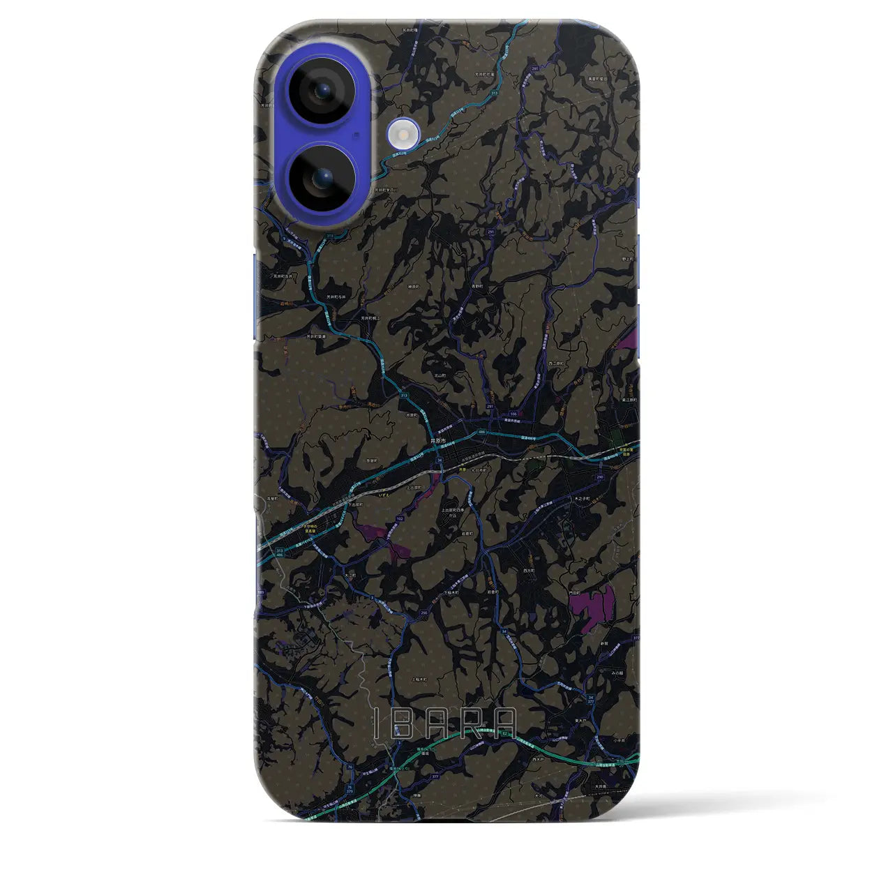 【井原(岡山県)】地図柄iPhoneケース(バックカバータイプ)