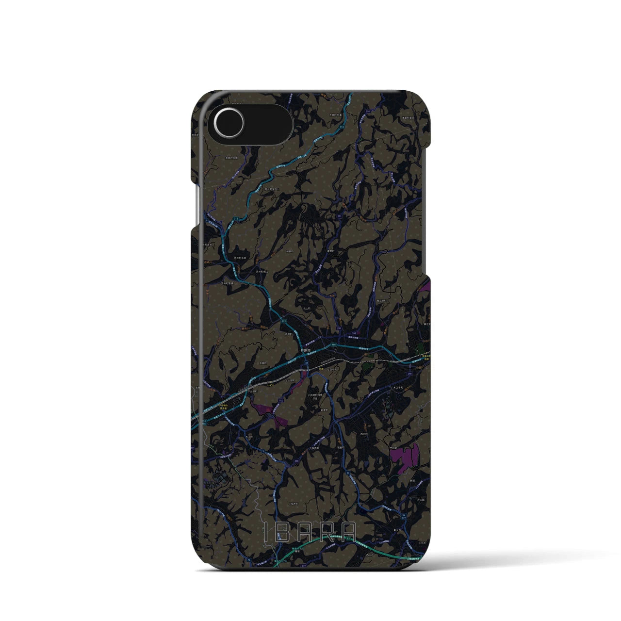 【井原(岡山県)】地図柄iPhoneケース(バックカバータイプ)