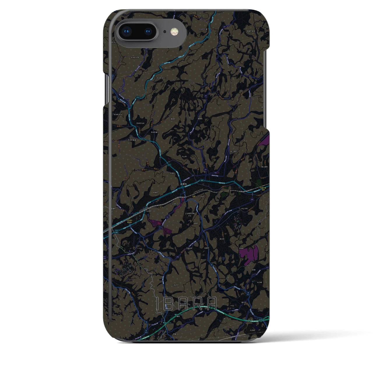 【井原(岡山県)】地図柄iPhoneケース(バックカバータイプ)