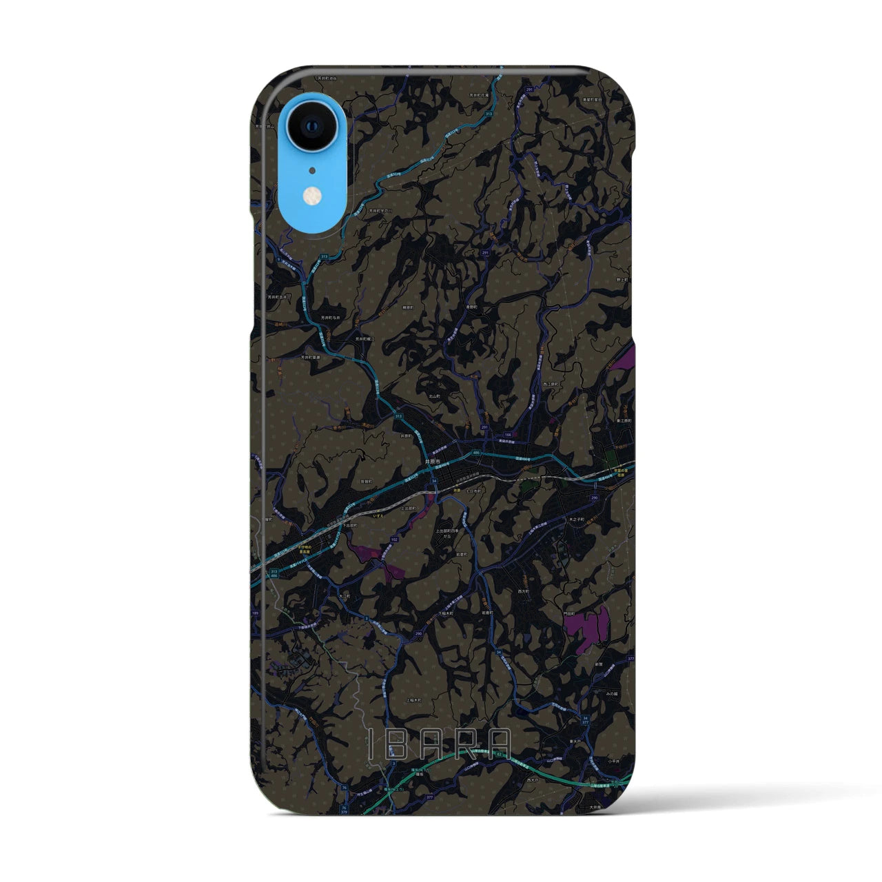 【井原(岡山県)】地図柄iPhoneケース(バックカバータイプ)