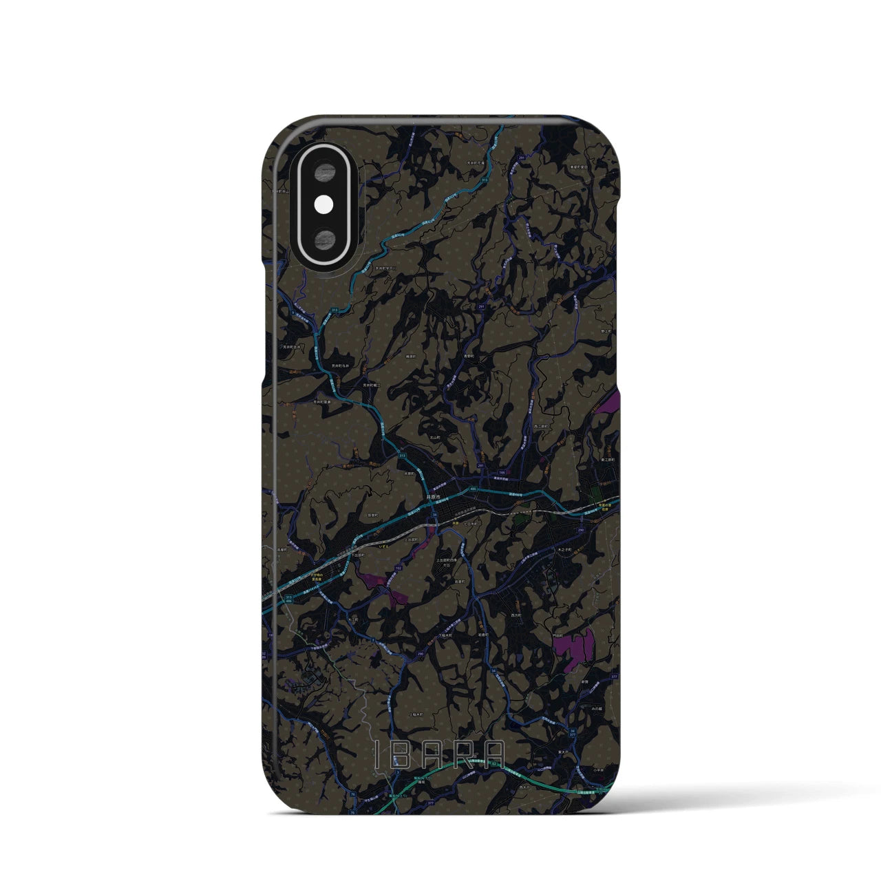 【井原(岡山県)】地図柄iPhoneケース(バックカバータイプ)