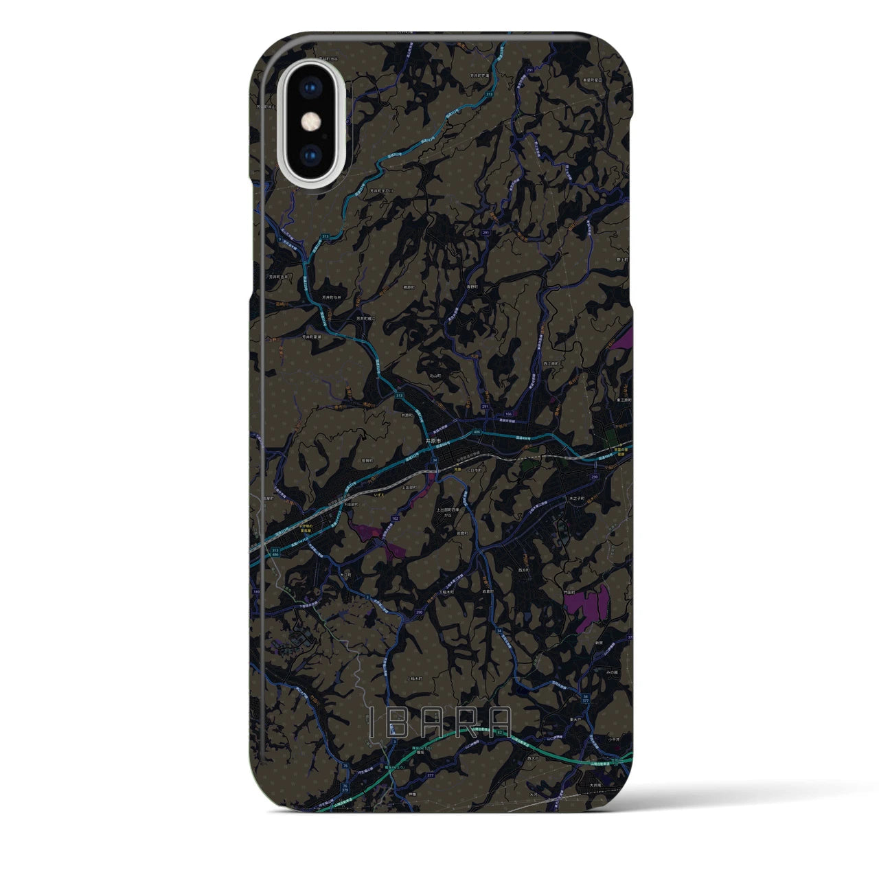 【井原(岡山県)】地図柄iPhoneケース(バックカバータイプ)