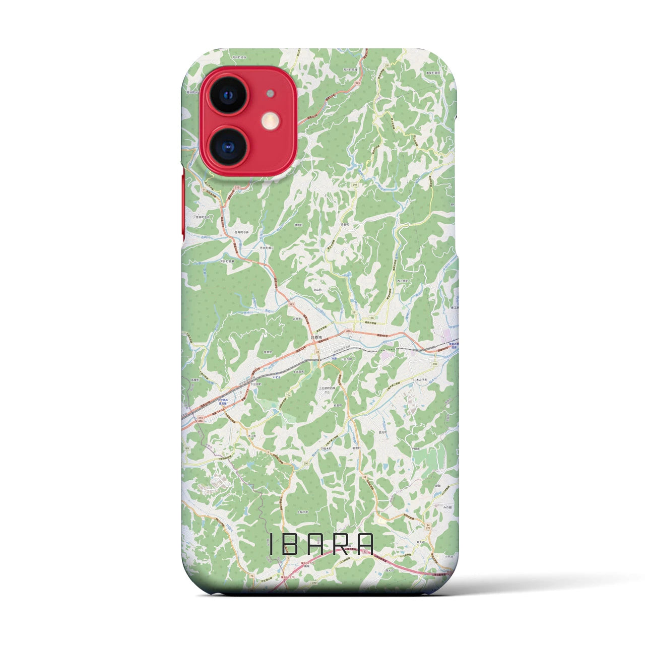 【井原(岡山県)】地図柄iPhoneケース(バックカバータイプ)