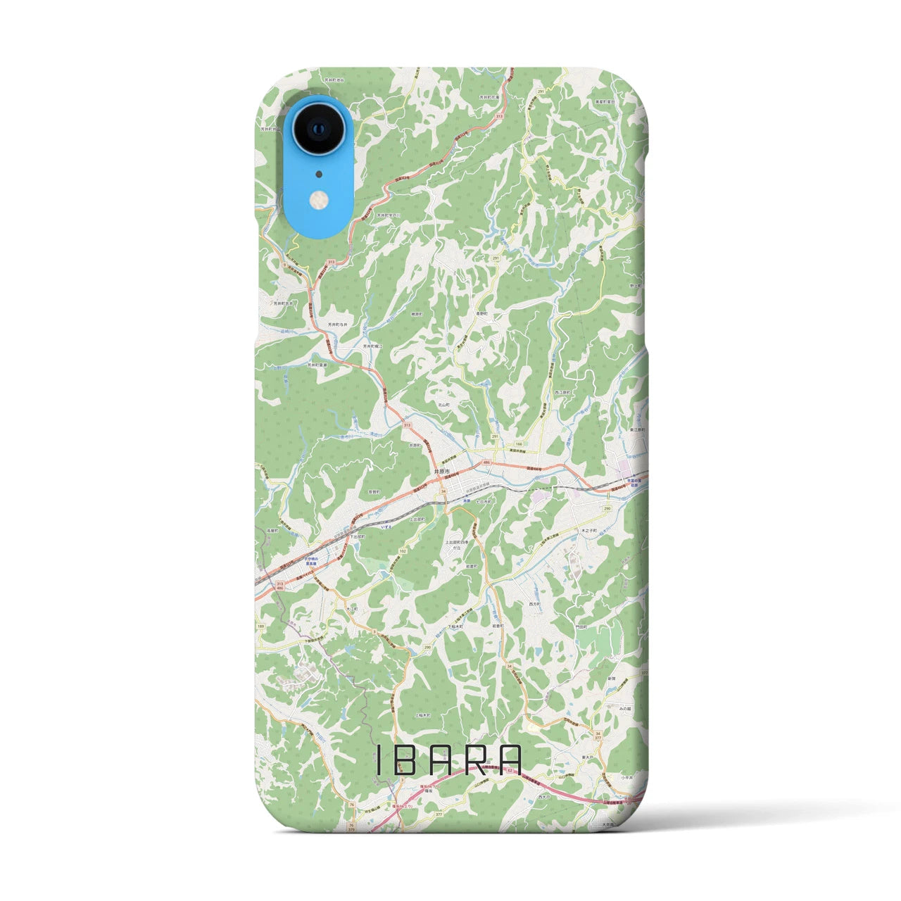 【井原(岡山県)】地図柄iPhoneケース(バックカバータイプ)