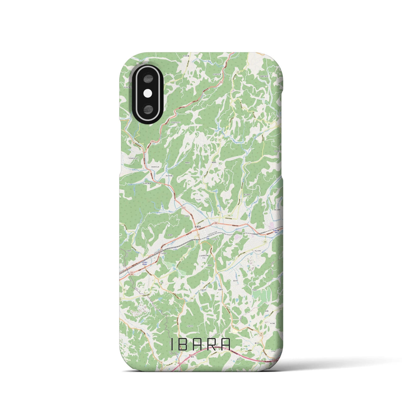 【井原(岡山県)】地図柄iPhoneケース(バックカバータイプ)