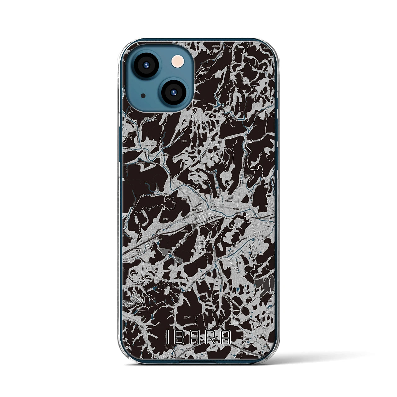 【井原(岡山県)】地図柄iPhoneケース(クリアタイプ)