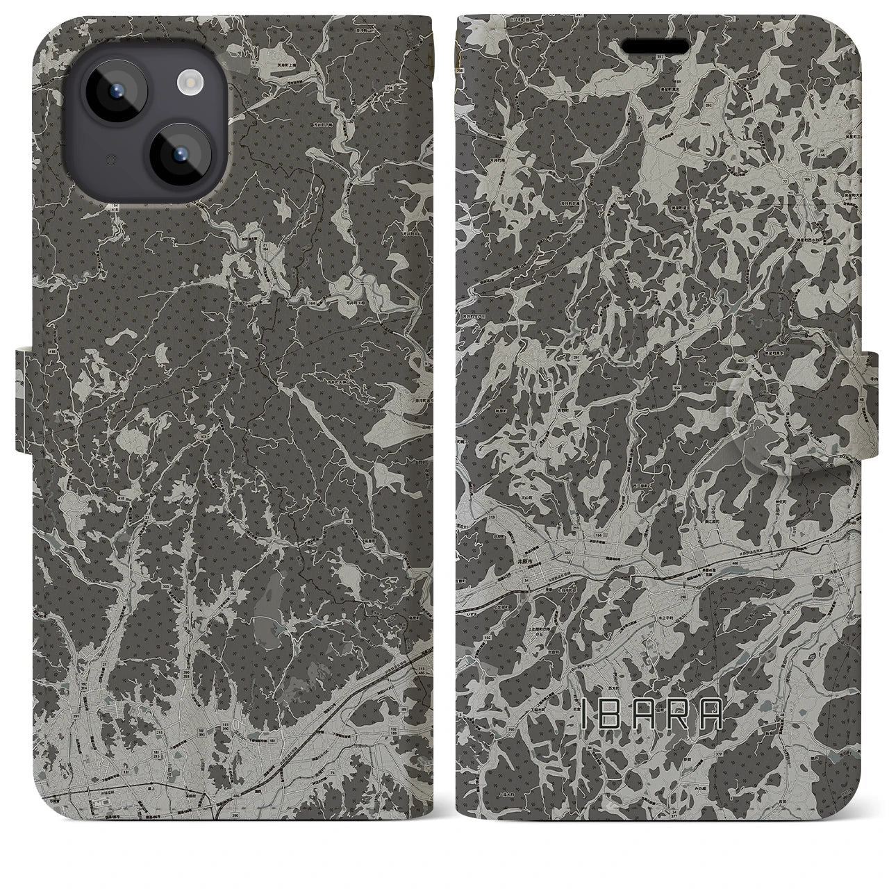 【井原(岡山県)】地図柄iPhoneケース(手帳タイプ)