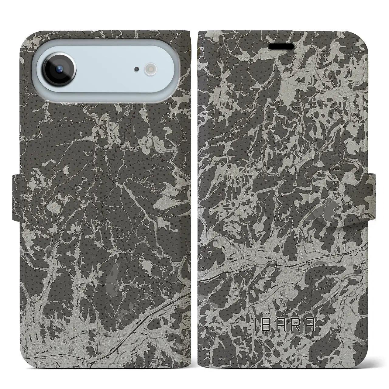 【井原(岡山県)】地図柄iPhoneケース(手帳タイプ)