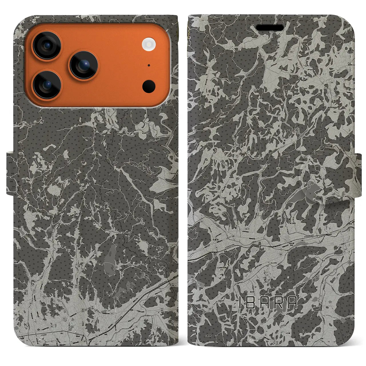 【井原(岡山県)】地図柄iPhoneケース(手帳タイプ)