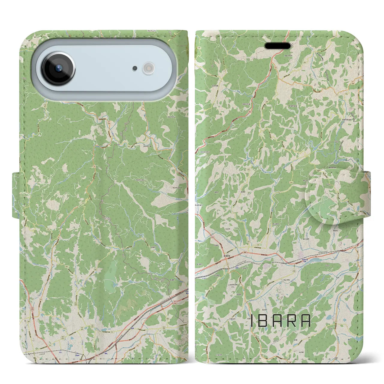 【井原(岡山県)】地図柄iPhoneケース(手帳タイプ)