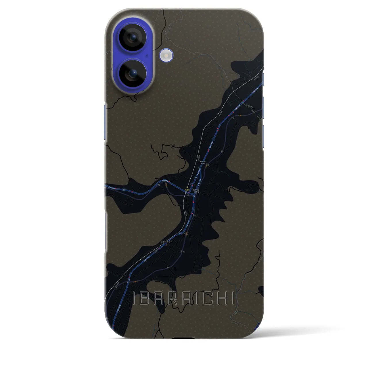 【井原市(広島県)】地図柄iPhoneケース(バックカバータイプ)