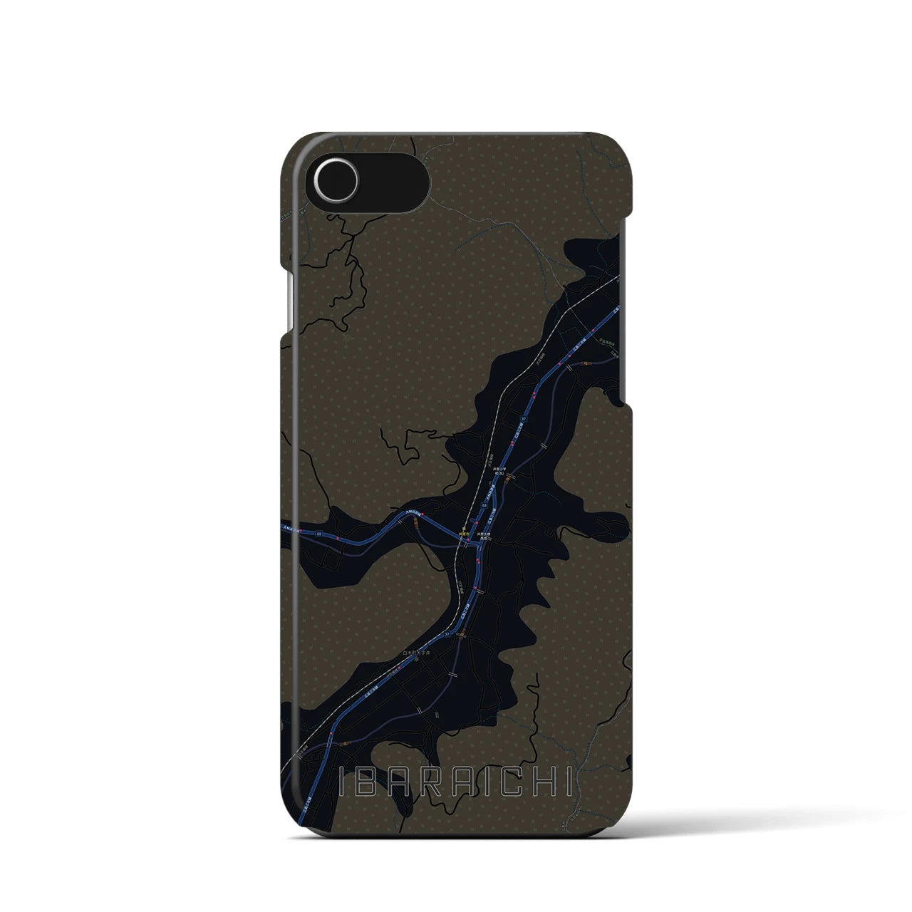 【井原市(広島県)】地図柄iPhoneケース(バックカバータイプ)