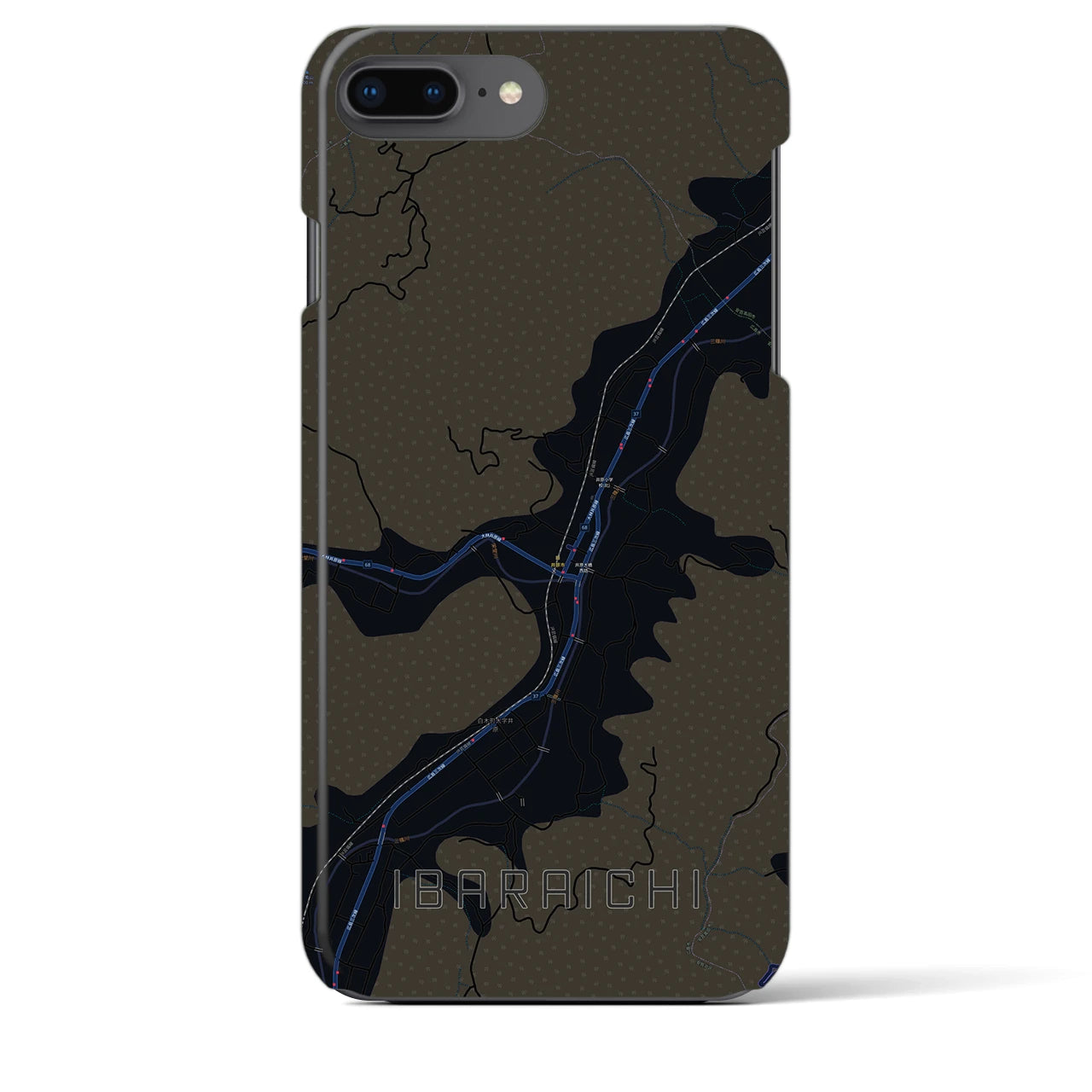 【井原市(広島県)】地図柄iPhoneケース(バックカバータイプ)