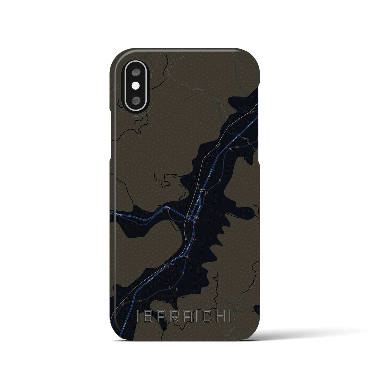 【井原市(広島県)】地図柄iPhoneケース(バックカバータイプ)