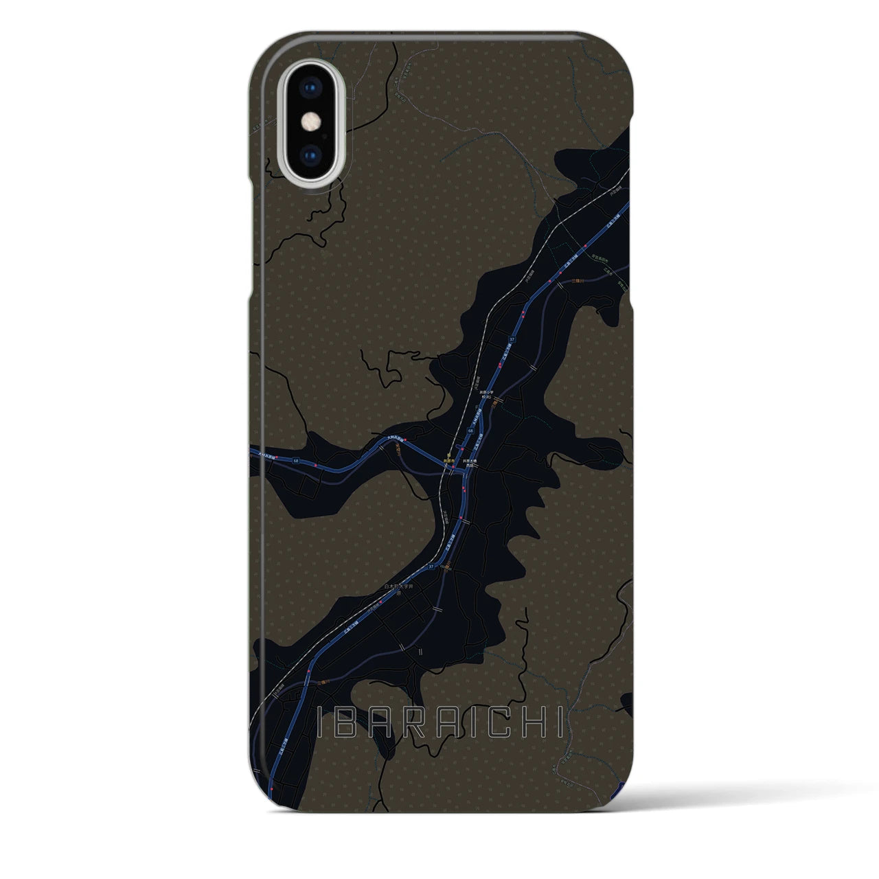 【井原市(広島県)】地図柄iPhoneケース(バックカバータイプ)