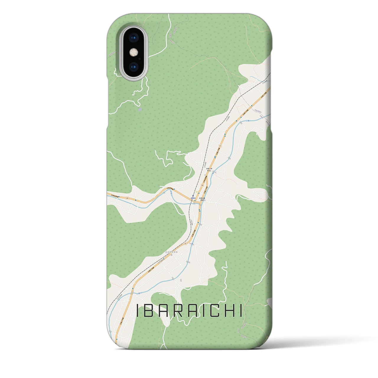 【井原市(広島県)】地図柄iPhoneケース(バックカバータイプ)