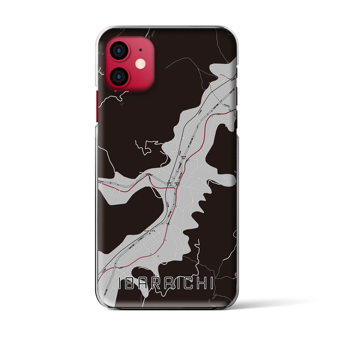 【井原市(広島県)】地図柄iPhoneケース(クリアタイプ)