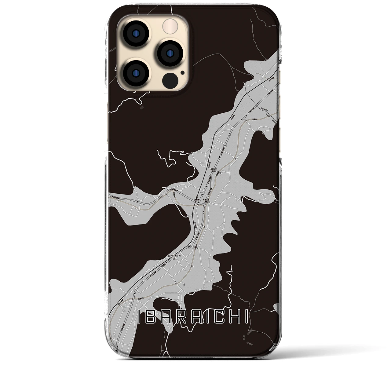 【井原市(広島県)】地図柄iPhoneケース(クリアタイプ)