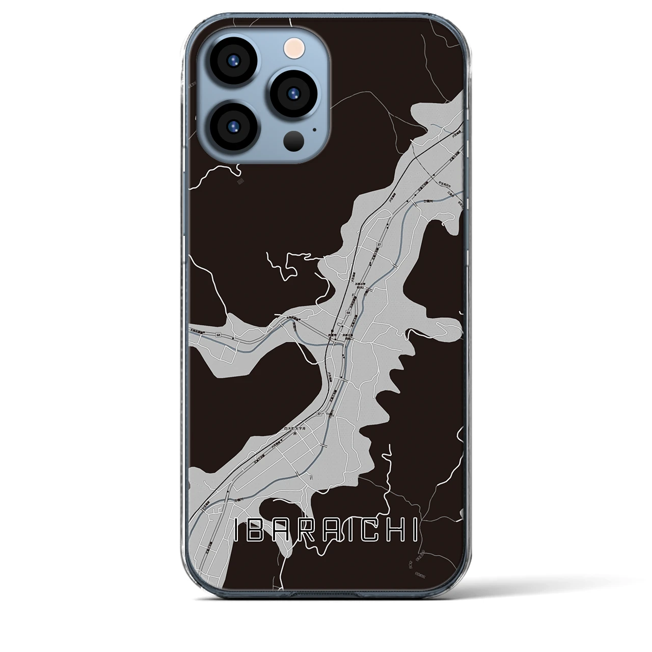 【井原市(広島県)】地図柄iPhoneケース(クリアタイプ)