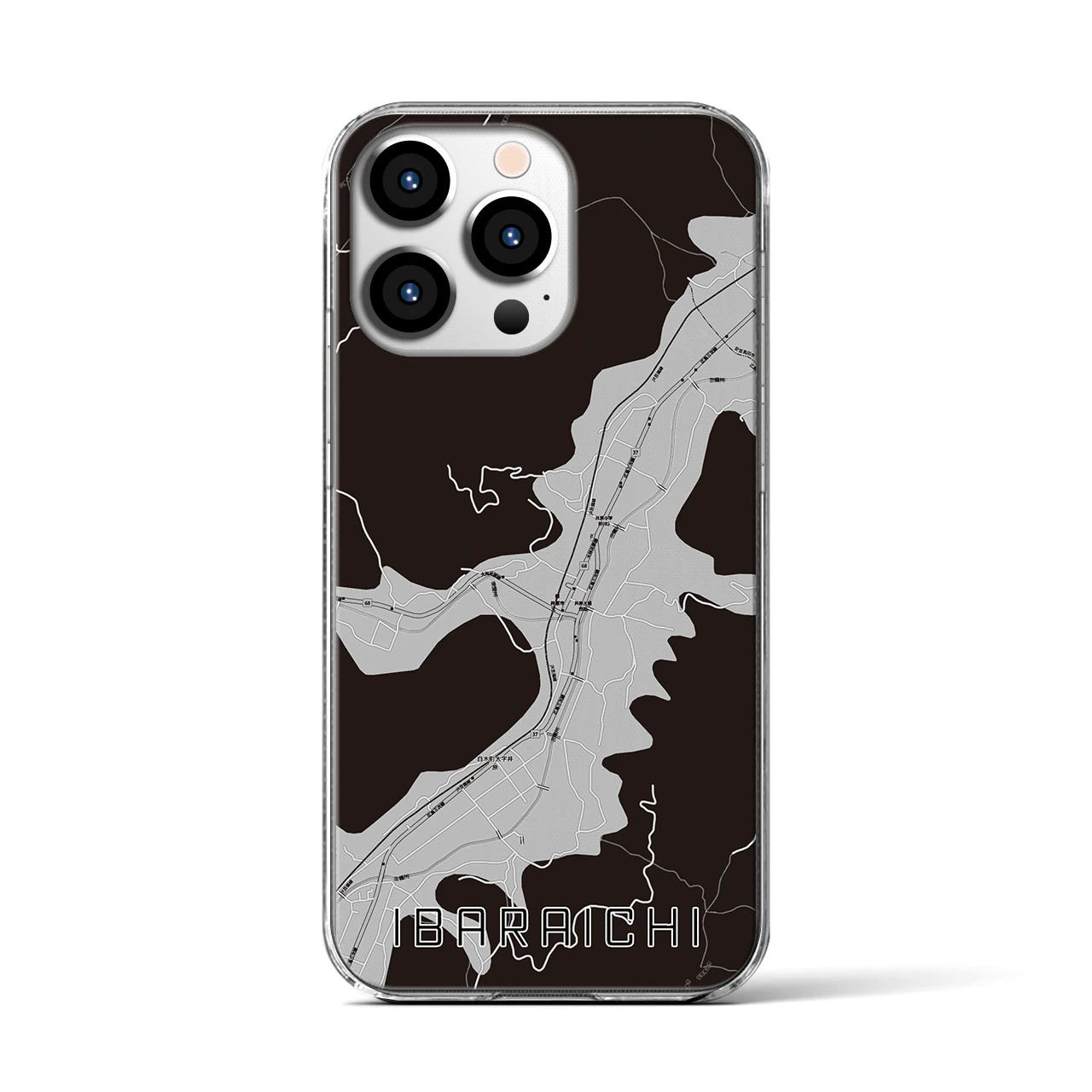 【井原市(広島県)】地図柄iPhoneケース(クリアタイプ)