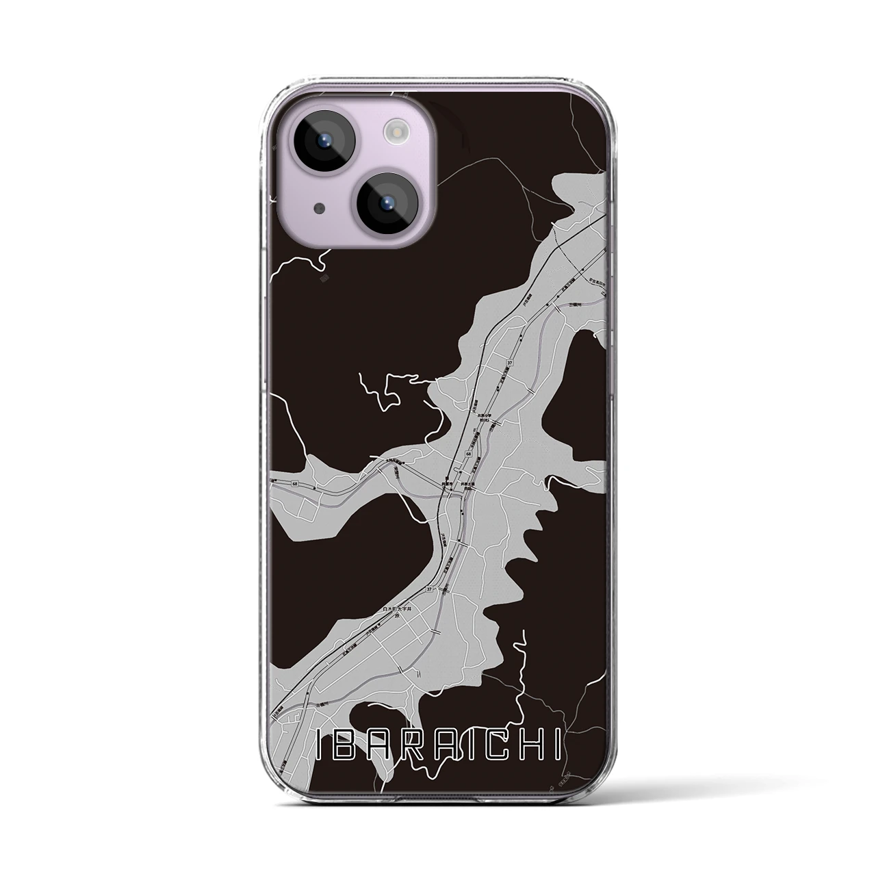 【井原市(広島県)】地図柄iPhoneケース(クリアタイプ)