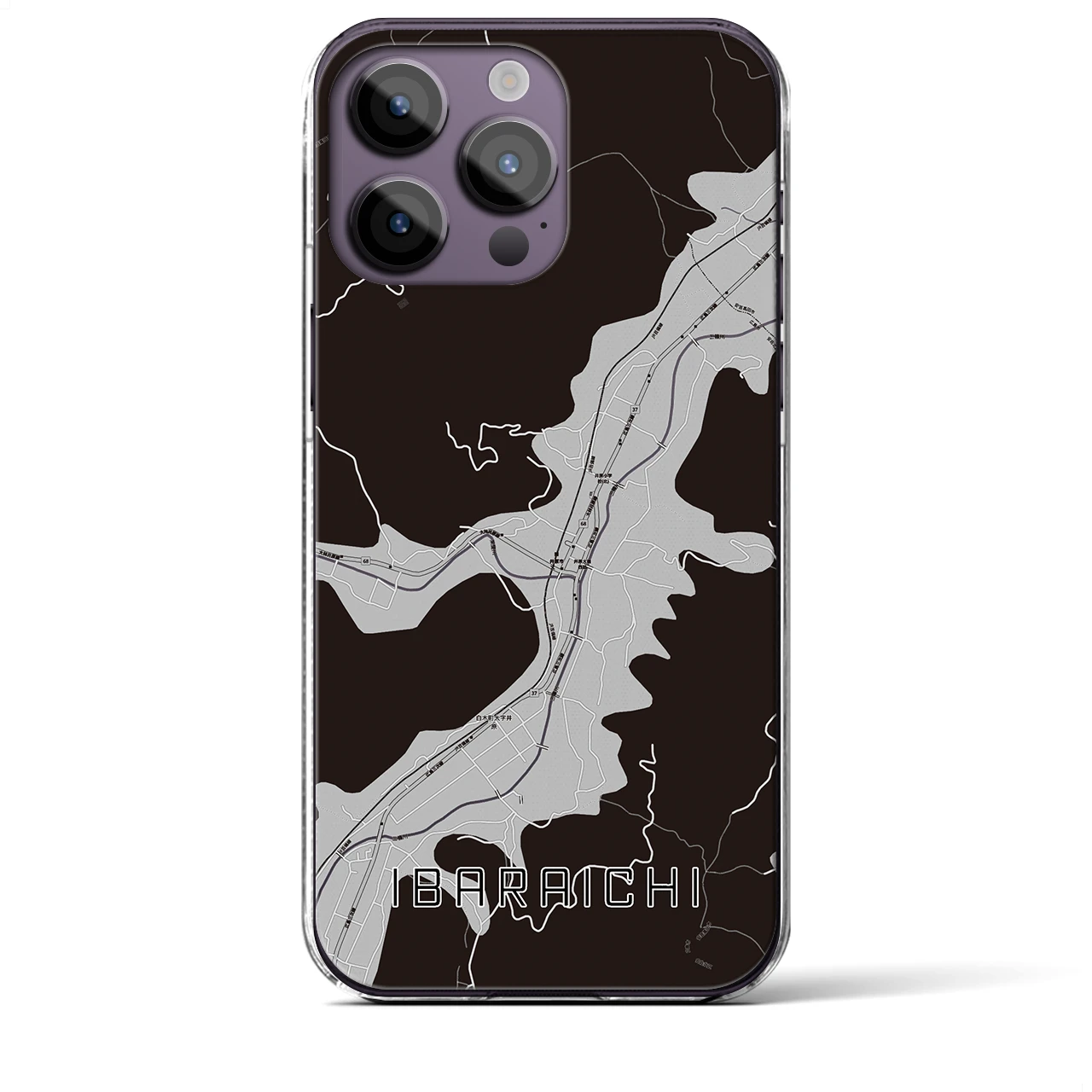 【井原市(広島県)】地図柄iPhoneケース(クリアタイプ)