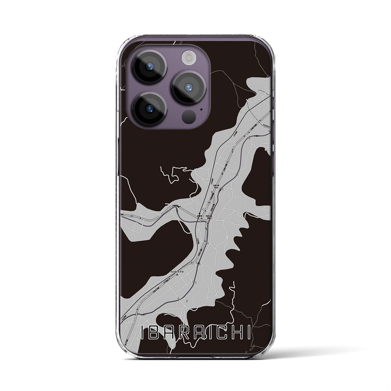 【井原市(広島県)】地図柄iPhoneケース(クリアタイプ)