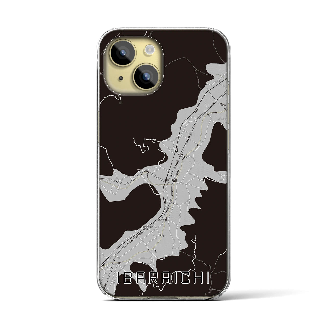 【井原市(広島県)】地図柄iPhoneケース(クリアタイプ)