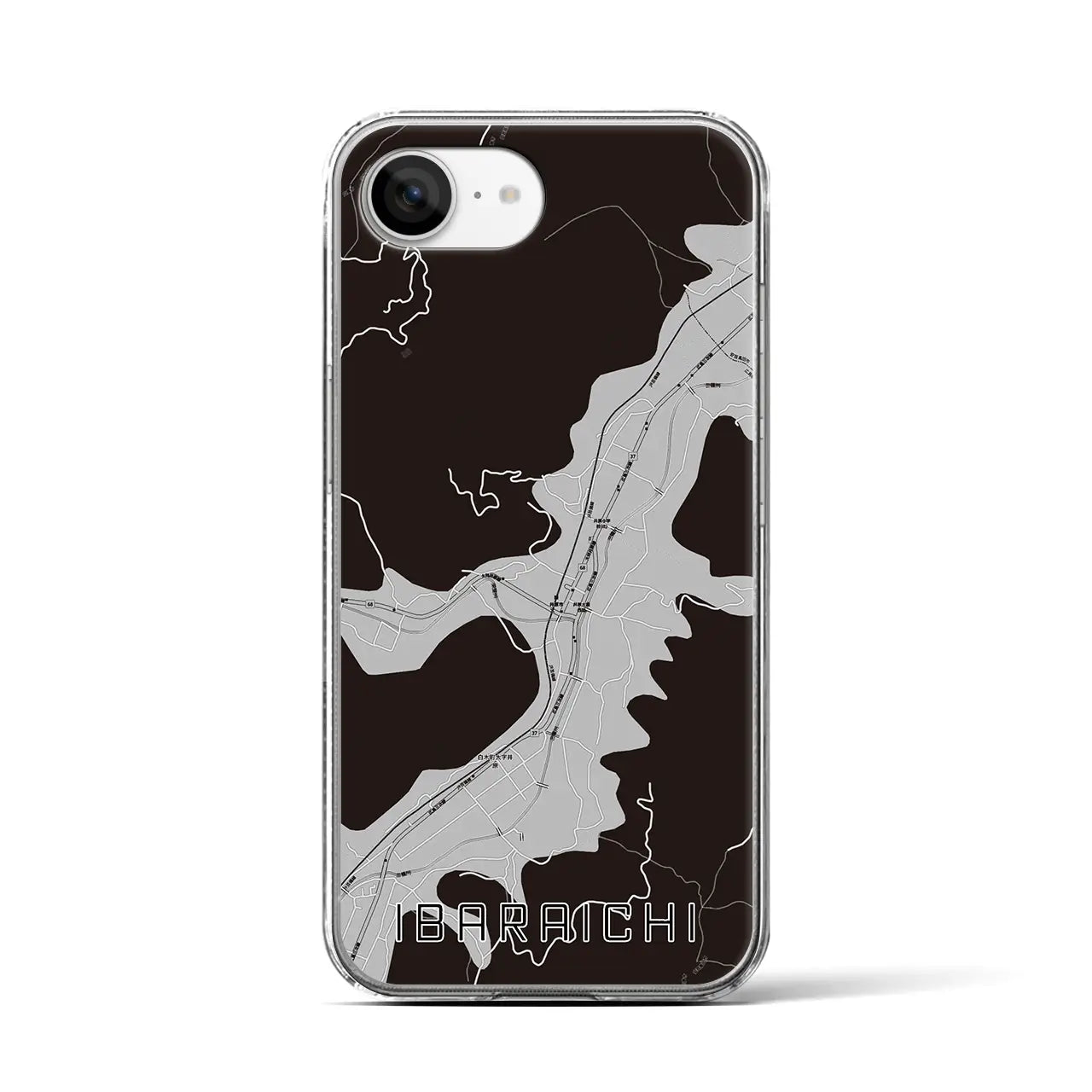 【井原市(広島県)】地図柄iPhoneケース(クリアタイプ)