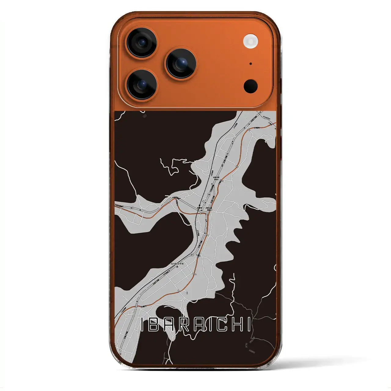 【井原市(広島県)】地図柄iPhoneケース(クリアタイプ)モノトーン・iPhone 17 Pro Max 用